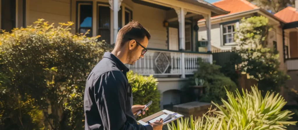 Professional property valuer inspecting a Sydney home